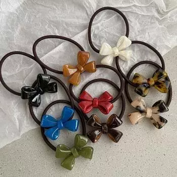 Волосные веревки Кольца для волос Женские резинки для волос Резинки для волос Милые резинки для волос Ацетатные резинки для волос с бантиками чёрный