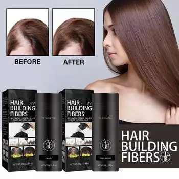 Волосяное волокно, Волосяное волокно делает волосы гуще и объемнее за считанные секунды, утолщает волосы и скрывает выпадение волос, 28 г One Size чёрный