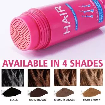 Волосяные волокна для истончения волос со спреем, Незаметный натуральный материал, Более густые волосы за 15 секунд, Мгновенно скрывают и утолщают истончение 27,5 г One Size