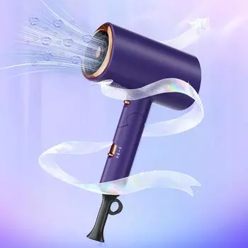Волосы Большие Воздушные Быстрые Отрицательные Ионы Волосы 3 Воздуха Быстрая Сушка Локон Постоянная Температура Перегрев Легко для Салона Парикмахерской Дома Путешествия PSE Японский Фиолетовый с