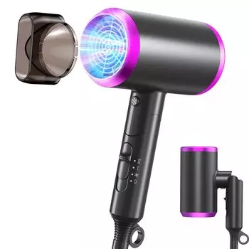 Волосы большой быстрой сушки промышленности новый рейтинг фена 1300 Вт Высокая концентрация отрицательных ионов Складной портативный фен постоянная температура