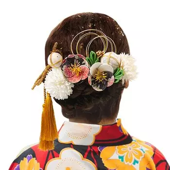 Волосы для совершеннолетия, 14 шт., волосы Tsumami, японские выпускные волосы, волосы, кисточка для волос, сусальное золото, 3 цвета [OTAKUMARKET] Украшение, церемония, фурисодэ, набор, чёрный