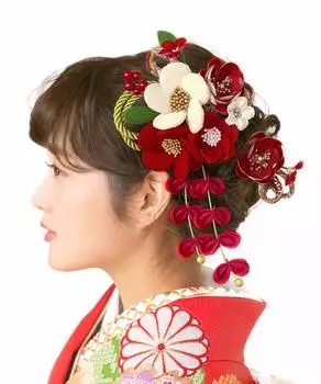 Волосы для выпускного вечера Tsumami Southern Japanese Подвесные волосы для выпускного вечера Сделано в Японии [SOUBIEN] Украшение, Церемония, Церемония, Ремесло, 2 предмета красный