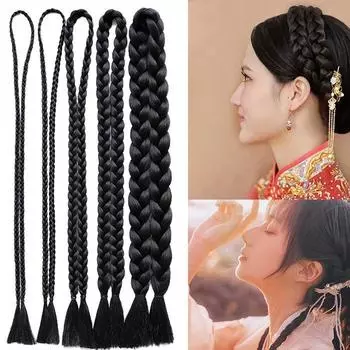 Волосы Древние костюмы Плетеные волосы Веревка Скрученная коса Парик Ханьфу Косплей Волосы Части Длинные плетеные волосы 3CM