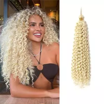 Волосы Passion Twist, 14 дюймов, волнистые вязанные крючком волосы для женщин, вьющиеся богемные плетения, наращивание волос, вязанные крючком косы