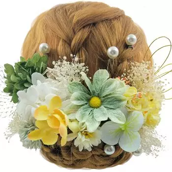 Волосы Tsumami 7 сушеных искусственных цветов Mizuhiki Волосы Японские Выпускные Входные Зеленые Y1401 [JZOON] Орнамент, Ремесло, Цвета, Цветы, зелёный