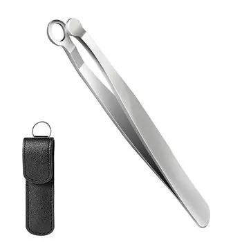 Волосы в носу из нержавеющей стали Волосы в носу Ручной триммер для волос в носу Легко закруглить кончик Не бережно относится к носу Сумка для хранения волос Удобно носить с собой Триммер, чёрный