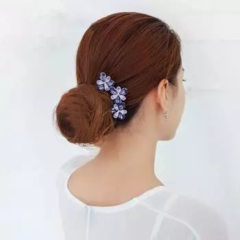 Волосы в пучке Гребень для волос Стразы Головной убор Цветочная шпилька Сплав Гребень для волос 7.8*10.2cm