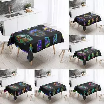 Волшебная Бутылка Красочная Скатерть С Черепом Домашний Декор Пятностойкий Водонепроницаемый Стол Прямоугольный Кухонный Камин Топы 40x70cm