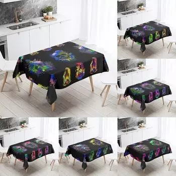 Волшебная Бутылка Красочная Скатерть С Черепом Домашний Декор Пятностойкий Водонепроницаемый Стол Прямоугольный Кухонный Камин Топы 40x70cm