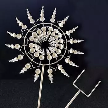 Волшебная кинетическая ветряная мельница, работающая от ветра, металлическая скульптура, спиннер, уникальная садовая, 98 см