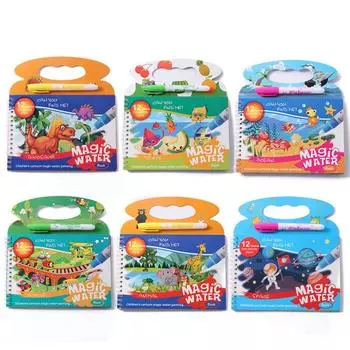 Волшебная книга для рисования водой для малышей, игрушки для раннего образования, многоразовая волшебная книжка-раскраска для рисования для детей, игрушки Монтессори