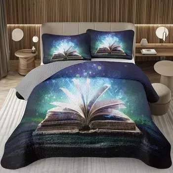 Волшебная Книга Покрывала Ретро Книги Стеганое Покрывало Полный Квин Комплект Постельного Белья для Девочек Молодежи Подростков Ребенка Мягкий Двусторонний Комплект Одеяла EU Single 135x200cm