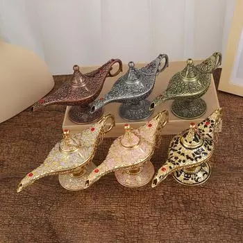 Волшебная лампа Аладдина Нет. 21*11 Набор Волшебная Лампа Желания Металлическое Украшение Дома Подарок на Новоселье золотой