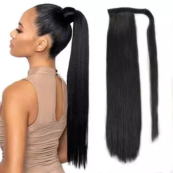 Волшебная наклейка Жак Прямой хвост Женский парик Синтетический парик Волшебная наклейка длинный прямой хвост термостойкий легко носить