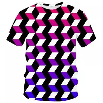 Волшебная оптическая иллюзия, графика для мужчин и женщин, 3D-печать, забавная детская футболка, топ, популярная летняя повседневная одежда с короткими рукавами S