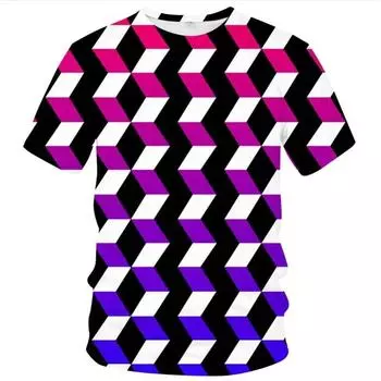 Волшебная оптическая иллюзия, графика для мужчин и женщин, 3D-печать, забавная детская футболка, топ, популярная летняя повседневная одежда с короткими рукавами S