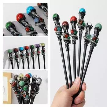 Волшебная палочка из кристаллов ручной работы, ведьмина волшебная трость, изысканная натуральная хрустальная волшебная палочка для косплея Style 2