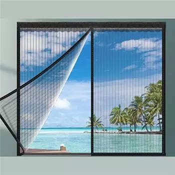 Волшебная палочка, сетчатая сетка на окно, невидимая занавеска на окно, регулируемая противомоскитная сетка, летняя занавеска, магнитная занавеска W 80 X H 100 cm