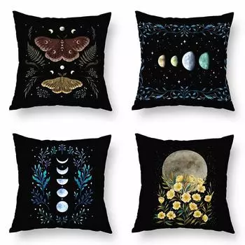 Волшебная психоделическая луна наволочка украшение комнаты эстетика бабочка наволочка спальня гостиная украшение дома наволочка 40x40cm