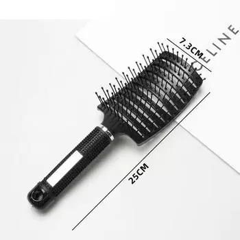 Волшебная расческа для распутывания, распутывающая щетка для волос из натуральной щетины кабана, женская изогнутая