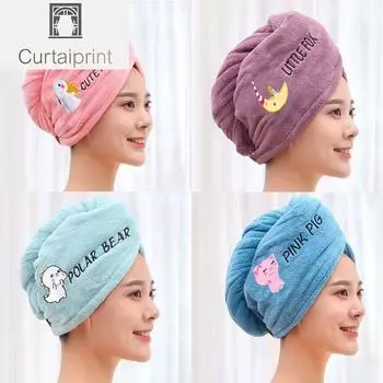 Волшебная шапочка для душа из микрофибры, полотенце с вышивкой, банные шапки, шапочка для сухих волос, быстросохнущая мягкая шапочка для леди, тюрбан на голову Single Layer светло-синий