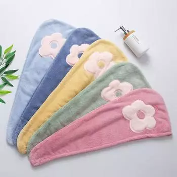 Волшебная шапочка для душа из микрофибры, полотенце с вышивкой, банные шапки, шапочка для сухих волос, быстросохнущая мягкая шапочка для леди, тюрбан на голову синий