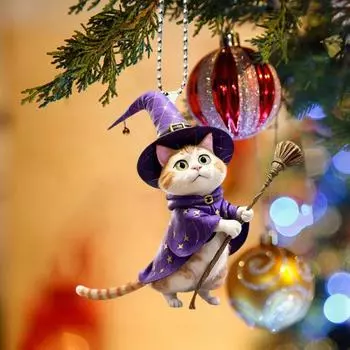 Волшебная шляпа кошка подвесное украшение для дома комнатная рождественская елка зеркало заднего вида автомобиля