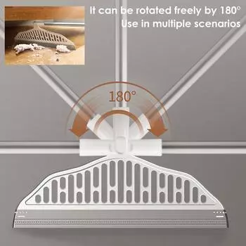 Волшебная силиконовая метла, вращающийся на 180 ° скребок для чистки пола, метлы для пыли от шерсти домашних животных, щетка для пола в ванной комнате, бытовые чистящие средства Type A белый