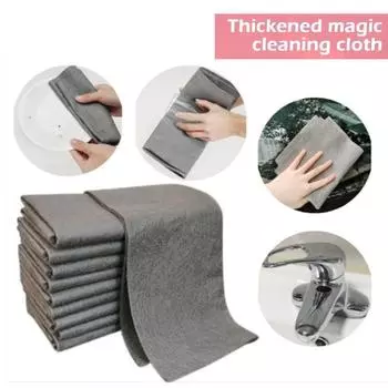 Волшебная ткань Стеклянная ткань без следов и водяных знаков Чистящая ткань Чистящий инструмент Тряпка из микрофибры Быстро очищающие полотенца Чистящие средства 20x30cm темно серый