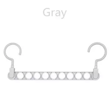 Волшебная вешалка для одежды с 9 отверстиями Многофункциональная складная вешалка Вращающаяся вешалка для одежды серый