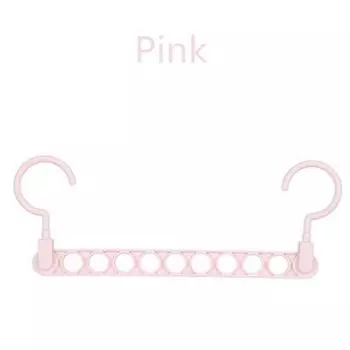 Волшебная вешалка для одежды с 9 отверстиями Многофункциональная складная вешалка Вращающаяся вешалка для одежды розовый