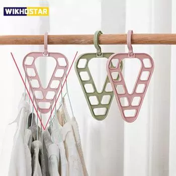 Волшебная вешалка для одежды с 9 отверстиями, органайзер для шкафа, сушилка, многофункциональная вешалка для хранения шарфов, экономия места розовый