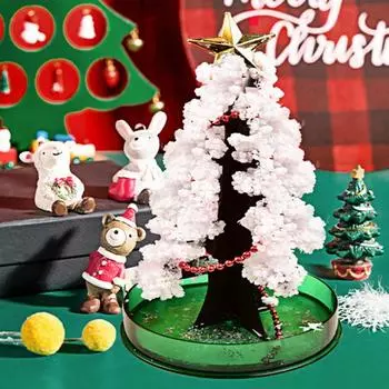 Волшебное выращивание рождественской елки DIY Crystalloid Blossom Tree Kit Простая установка Обучающий набор для выращивания Crystalloid Tree Подарок на праздник для детей зелёный