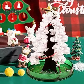 Волшебное выращивание рождественской елки DIY Crystalloid Blossom Tree Kit Простая установка Обучающий набор для выращивания Crystalloid Tree Подарок на праздник для детей белый