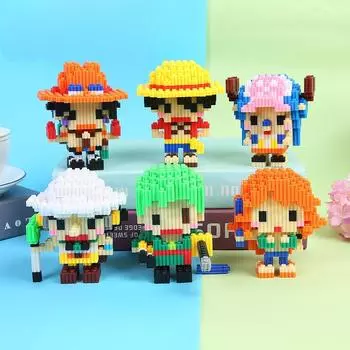 Волшебные блоки Pirate Monkey D Luffy Chopper Zoro Portgas·D· Ace Micro Diamond Brick для строительных блоков, игрушек