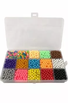 Волшебные бусины, которые соединяются, когда вода Чудо-бусины мини-футляр примерно 15 светящихся смешанных прозрачных смешанных 1 примерно 180 с удобным одинарным