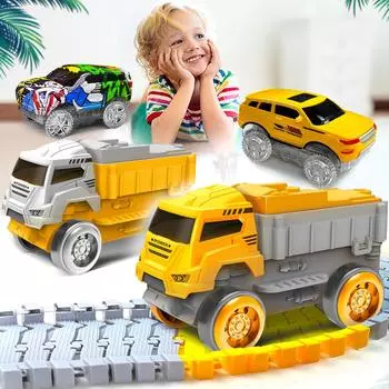 Волшебные гибкие игрушки для гоночных машинок Glow Race Track Electronic Car Toy Kid Railway Machine Track Car для детей, мальчиков, подарок