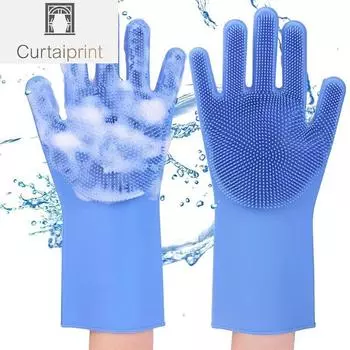 Волшебные силиконовые перчатки для мытья посуды, многоразовый скребок, губка для мытья посуды, чистящие перчатки с щеткой, кухонные инструменты