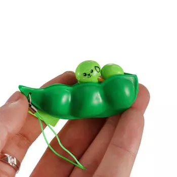 Волшебный Эдамаме, соевые бобы, горох, игрушка для снятия стресса, брелок для ключей, случайный цвет