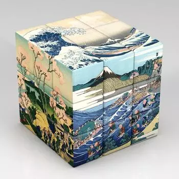 Волшебный кубик-головоломка 3x3x3 Katsushika Hokusai, японский узор, Speed Cubo, детские подарки, развивающие игрушки-непоседы