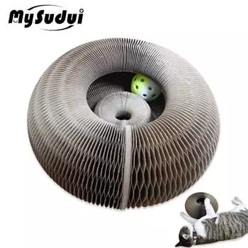 Волшебный орган MySudui, когтеточка для кошек, гофрированная бумага, когти, утолщенные игрушки для кошек, устойчивые к царапинам, без крошек, складные, для всех кошек