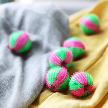 Волшебный шарик для стирки Стиральная машина Стирка Очистка Обеззараживание Стиральный шарик Защитная одежда Удаление ворса Волшебный шарик 6pcs