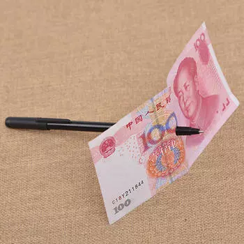 Волшебный трюк Шариковая ручка Черный маг Игрушка Проникновение купюры Долларовая купюра Ручка-трюк чёрный