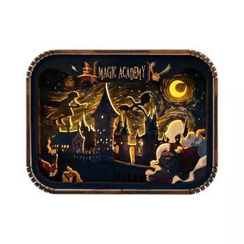 Волшебный Замок Деревянная Настольная Лампа 3D Полая Резьба Детский Ночник Лампа Для Сна Теневой Коробка Спальня Настольный Декор Лампа Подарок На День Рождения