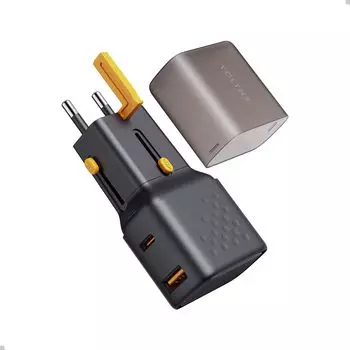 VOLTME Overseas Conversion Plug, совместимая со всем миром, 35 Вт, 2 порта USB, многофункциональное зарядное устройство для путешествий за границу с портом питания