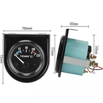 Voltmeter 0-100PSI Oil Pressure Gauge Automobile Vehicle Meter Water Temperature Meter 12V