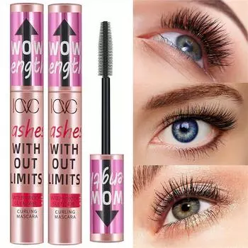 Тушь для ресниц, придающая объем, интенсивная черная, подкручивающая и удлиняющая, стойкая формула, водостойкая и не размазывающаяся, стойкая косметика 1pc