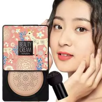 Voluroky Cushion Foundation VENZEN BEAUTY CREAM Отбеливание, сияющая кожа, красивая кожа, увлажнение и яркость 6-в-1 покрытие за одно мгновение Мощный ко