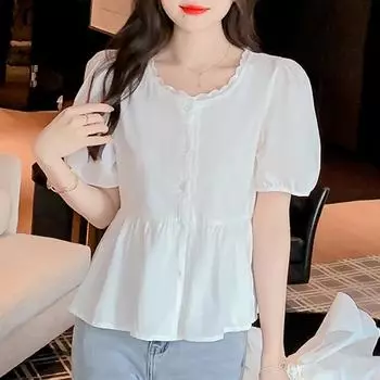 VONDA Элегантные женские топы с пышными рукавами и талией